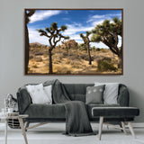 25722592-MGV-CV-36X24-Joshua Tree Desert Wall Art Canvas Print, Framed Southwestern Nature Art Picture Print, Rustic Earth Tones Perfect Southwestern