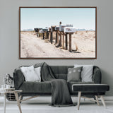 54616109-MGV-FC-36X24_Walnut-Desert Mailboxes Wall Art – Rustic Rural Roadside Photography Canvas Print, American Southwest Landscape Home Decor for Living