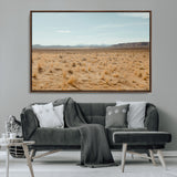 55918919-MGV-CV-36X24-Desert Landscape Wall Art – Golden Grass Plains and Mountain Horizon Canvas Print, Southwest Nature Photography Decor for Living