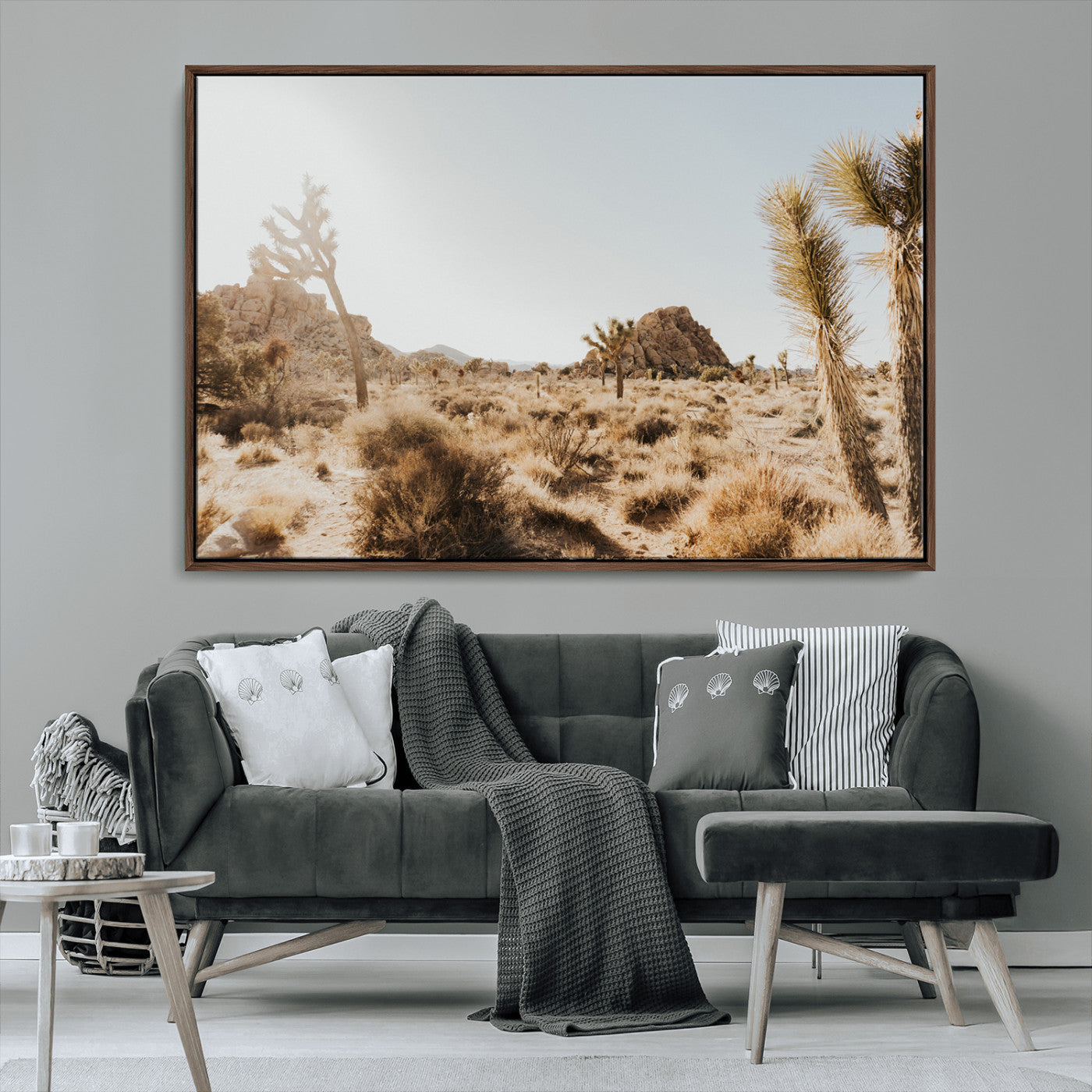 62783269-MGV-CV-36X24-Joshua Tree Wall Art – Desert Landscape Photography Canvas Print, Southwest Nature Artwork Rustic Home Decor for Living Room,