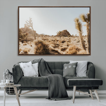 62783269-MGV-CV-36X24-Joshua Tree Wall Art – Desert Landscape Photography Canvas Print, Southwest Nature Artwork Rustic Home Decor for Living Room,