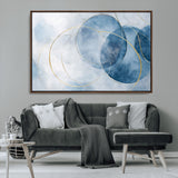 47060443-MGV-FC-36X24_Walnut-Blue Abstract Circle Wall Art – Modern Gold and Navy Canvas Print, Minimalist Geometric Painting for Living Room, Bedroom, Office