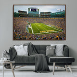 96617112-MGV-CV-36X24-Lambeau Field Wall Art – Green Bay Packers NFL Football Stadium Canvas Print – Game Day Crowd Sports Decor for Man Cave, Bar, or