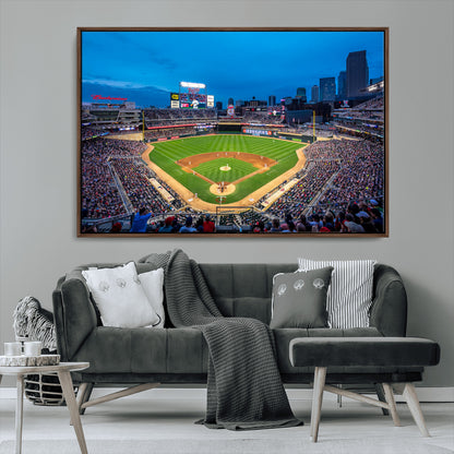 77273035-MGV-CV-36X24-Baseball Stadium Wall Art – Panoramic Evening Game Canvas Print, Sports Fan Decor for Man Cave, Office, Bar, or Living Room