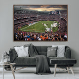 87578930-MGV-CV-36X24-Soldier Field Wall Art – Chicago Bears Football Stadium Sunset Canvas Print, Game Day Sports Decor for Man Cave, Bar, Office, or
