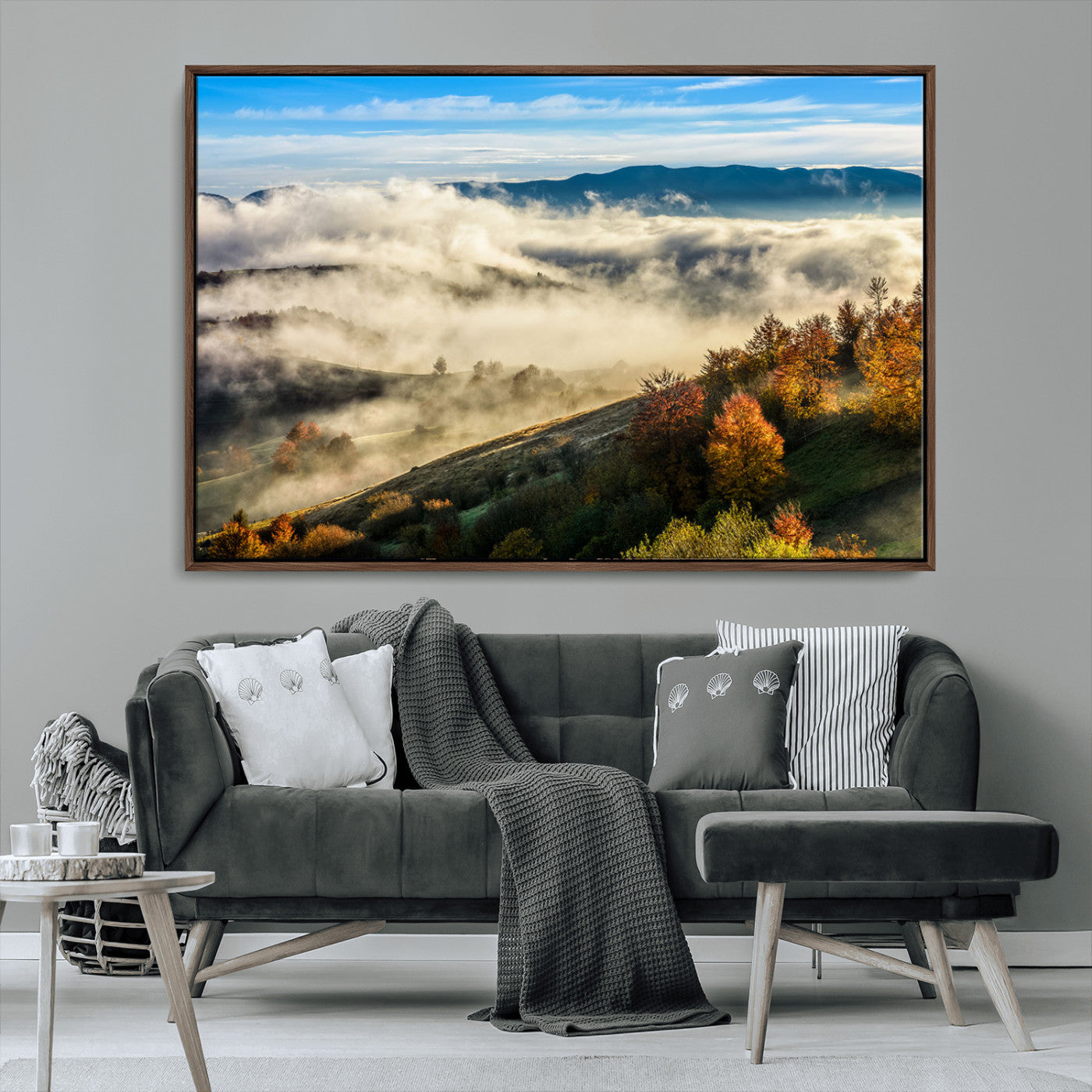 21551192-MGV-CV-36X24-Landscape Wall Art – Autumn Mountain View Canvas Print, Scenic Nature Photography Decor for Bedroom, Living Room, Office, Cabin or