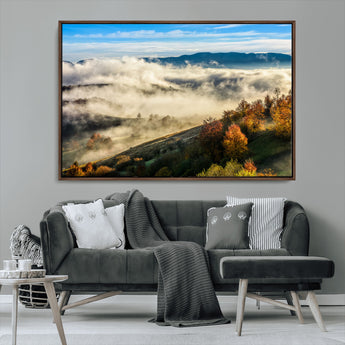 21551192-MGV-CV-36X24-Landscape Wall Art – Autumn Mountain View Canvas Print, Scenic Nature Photography Decor for Bedroom, Living Room, Office, Cabin or