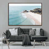 79395467-MGV-FC-36X24_Walnut-Coastal Wall Art – Aerial Beach Canvas Print, Ocean Waves and Sandy Shore Photography Decor for Bedroom, Living Room, Office,