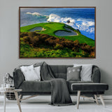 13644055-MGV-CV-36X24-Golf Wall Art – Oceanfront Green Canvas Print, Scenic Coastal Course Photography Decor for Bedroom, Living Room, Office, Sports