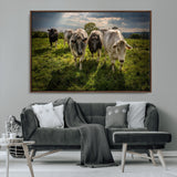 67277447-MGV-CV-36X24-Farmhouse Wall Art – Herd of Cows Canvas Print, Rustic Country Pasture Photography Decor for Bedroom, Living Room, Office, Ranch,