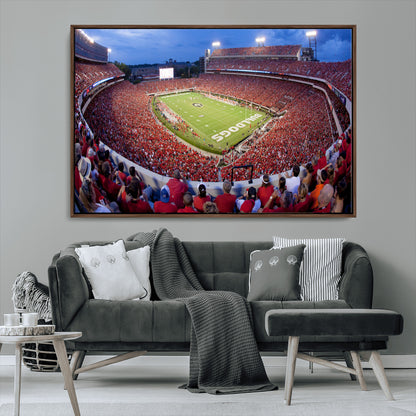 10244378-MGV-CV-36X24-Sanford Stadium Wall Art – Georgia Bulldogs Football Panoramic Evening Canvas Print, College Game Day Decor for Man Cave, Bar, or