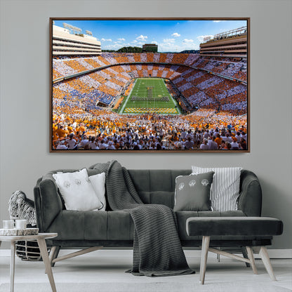 77097951-MGV-CV-36X24-Neyland Stadium Wall Art – Panoramic Tennessee Volunteers Football Field Canvas Print, Game Day Decor for Office, Man Cave, Living