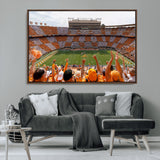 76011417-MGV-CV-36X24-Neyland Stadium Wall Art – Panoramic Tennessee Volunteers Checkerboard Crowd Canvas Print, Day Game Football Celebration Sports