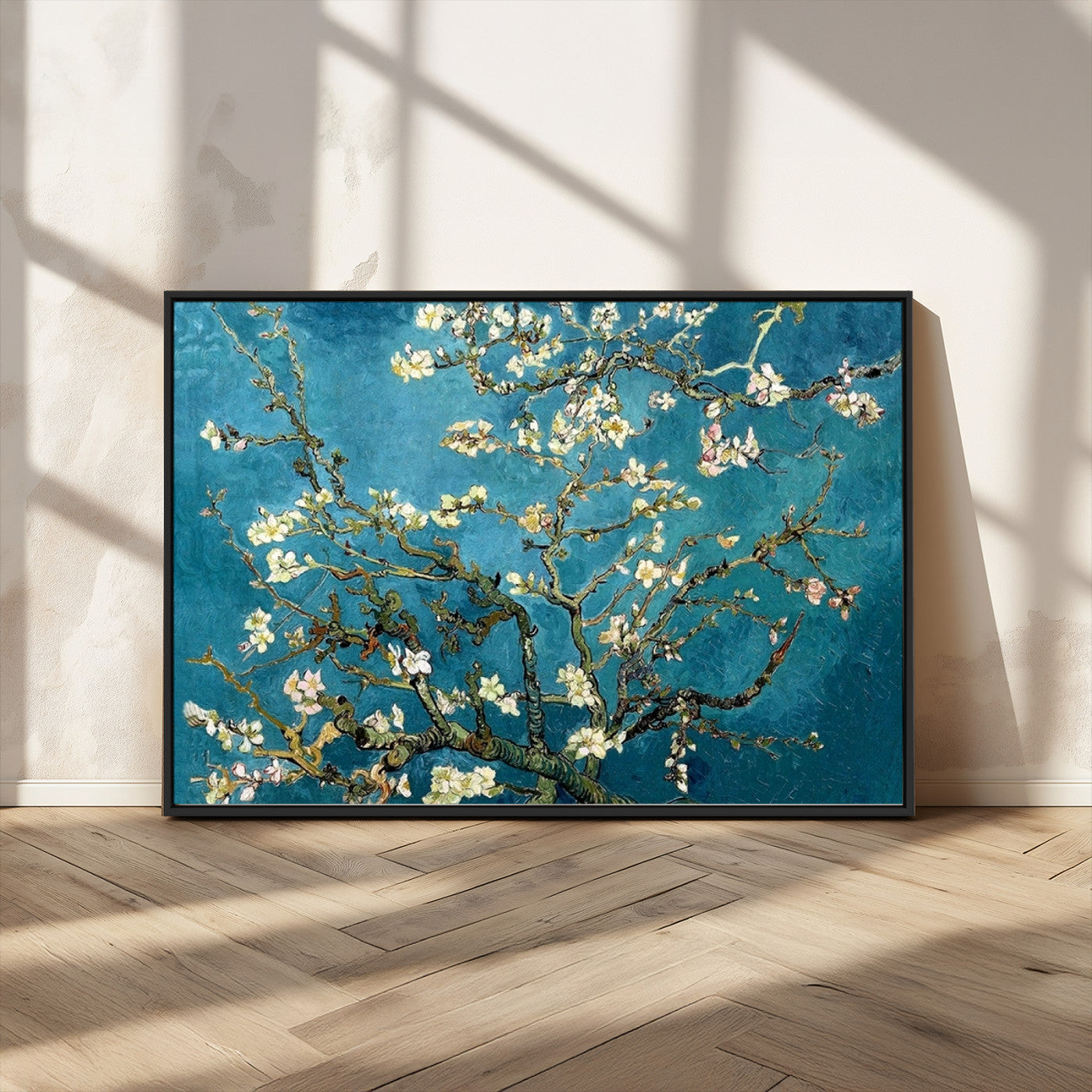91714-MGV-CV-36X24-Almond Blossoms Wall Art – Handcrafted Van Gogh Inspired Floral Canvas Print, Beautiful Nature Decor for Living Room, Bedroom, or