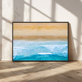 43046-MGV-CV-36X24-Aerial Beach Wall Art – Serene Ocean Waves & Sandy Shore Canvas Print, Coastal Home Decor for Living Room, Bedroom or Office