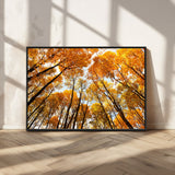 11823-MGV-FC-36X24_Black-Golden Autumn Tree Canopy Wall Art – Stunning Fall Forest Leaves Print, Warm Seasonal Nature Decor for Home, Office or Cabin