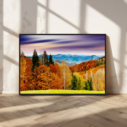 58007-MGV-CV-36X24-Autumn Mountain Landscape Wall Art – Stunning Fall Forest Canvas Print, Cozy Nature Decor for Home or Office