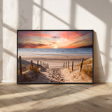 78111-MGV-CV-36X24-Sunset Pathway Wall Art – Panoramic Coastal Canvas Print, Tranquil Beach Decor for Living Room, Office or Bedroom