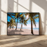 98175-MGV-CV-36X24-Tropical Palm Beach Wall Art – Relaxing Ocean Shore Canvas Print with Palm Trees, Coastal Summer Decor for Living Room, Bedroom or