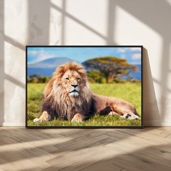 67826-MGV-CV-36X24-Majestic Lion Wall Art – King of the Jungle Canvas Print, Safari Wildlife Decor for Living Room, Office, or Man Cave