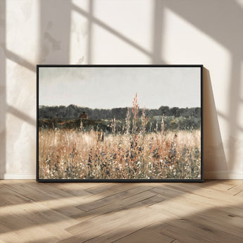 46308-MGV-CV-36X24-Wildflower Field Wall Art – Rustic Meadow Landscape Canvas Print, Country Nature Decor for Living Room, Bedroom or Farmhouse