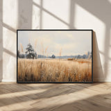 38193-MGV-CV-36X24-Golden Meadow Wall Art – Serene Grassland Landscape Canvas Print, Rustic Nature Decor for Bedroom, Living Room or Farmhouse