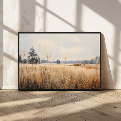 38193-MGV-CV-36X24-Golden Meadow Wall Art – Serene Grassland Landscape Canvas Print, Rustic Nature Decor for Bedroom, Living Room or Farmhouse
