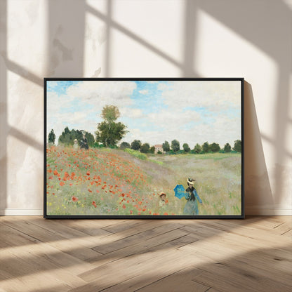 74890-MGV-CV-36X24-Monet Poppy Field Wall Art – Impressionist Landscape Canvas Print, Classic French Artwork for Living Room, Bedroom or Office Decor