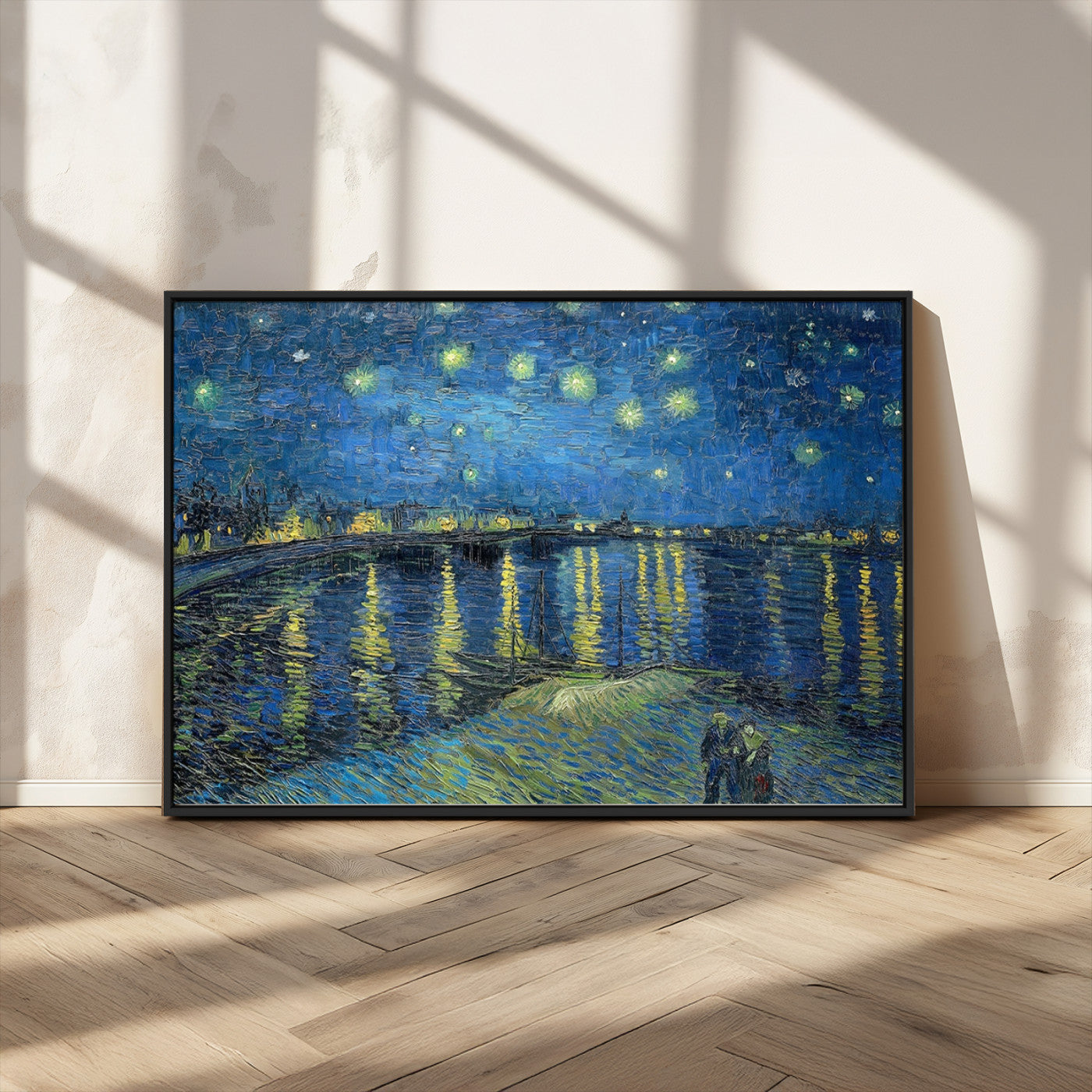 94605-MGV-CV-36X24-Starry Night Over the Rhone Wall Art – Vincent van Gogh Canvas Print, Famous Impressionist Painting for Living Room, Office