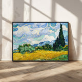 97252-MGV-CV-36X24-Wheat Field with Cypress – Van Gogh Wall Art, Impressionist Landscape Canvas Print, Rustic Home Decor for Living Room or Office