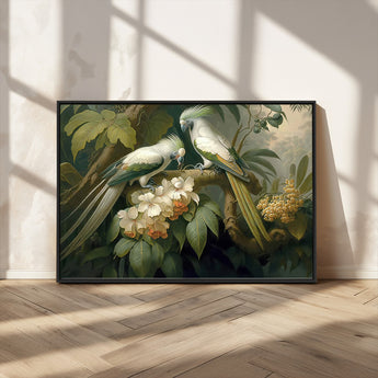 84047-MGV-CV-36X24-Tropical Birds Wall Art – Elegant Botanical Canvas Print, Exotic Nature Decor for Living Room, Bedroom or Office