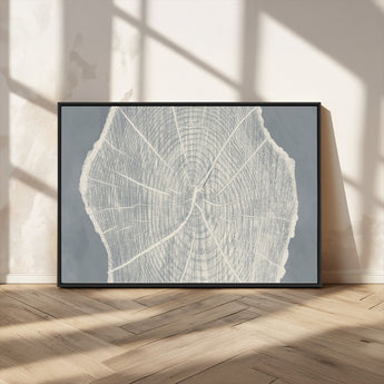 25547-MGV-CV-36X24-Tree Ring Wall Art Canvas Print, Framed Linocut Tree Ring Art Picture Print, Wood Texture Perfect Minimalist Farmhouse Decor