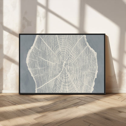 25547-MGV-CV-36X24-Tree Ring Wall Art Canvas Print, Framed Linocut Tree Ring Art Picture Print, Wood Texture Perfect Minimalist Farmhouse Decor