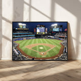 87666-MGV-CV-36X24-City Field Stadium Wall Art Canvas Print, Framed New York Stadium Art Picture Print, Citi Field Stadium Perfect Sport Room Decor