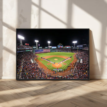 47365-MGV-CV-36X24-Fenway Park Stadium Wall Art Canvas Print, Framed Boston Baseball Stadium Art Picture Print, MLB Stadium Field Perfect Sport Room