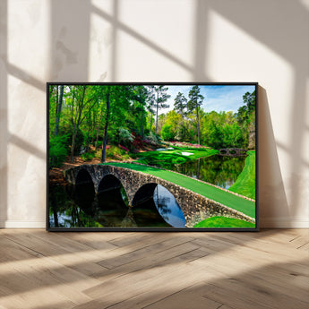 57655-MGV-CV-36X24-Golf Course Wall Art – Canvas Print Scenic Green Fairway Stone Bridge Water Reflection Landscape, Classic Sports Decor for Office,