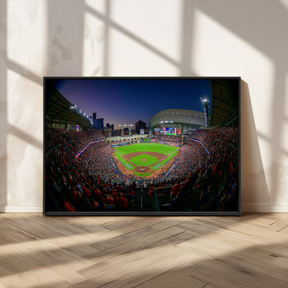 44322-MGV-FC-36X24_Black-Minute Maid Park Wall Art Canvas Print, Framed Houston Astros Stadium Art Picture Print, Houston Astros Field Perfect Sports Room