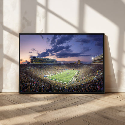50825-MGV-CV-36X24-Notre Dame Stadium Wall Art Canvas Print, Framed Indiana Stadium Art Picture Print, Football Stadium Perfect Sports Room Decor