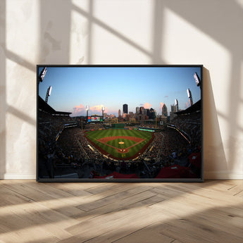 67670-MGV-CV-36X24-PNC Park Stadium Wall Art Canvas Print, Framed Pittsburgh Pirates Stadium Art Picture Print, PNC Park Field Perfect Sport Room