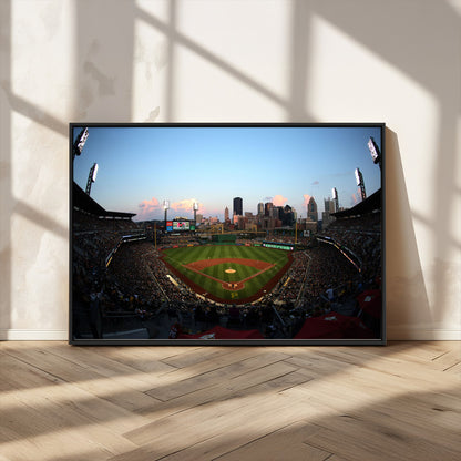 67670-MGV-CV-36X24-PNC Park Stadium Wall Art Canvas Print, Framed Pittsburgh Pirates Stadium Art Picture Print, PNC Park Field Perfect Sport Room