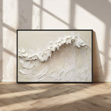 45175-MGV-CV-36X24-Textured Wave Wall Art Canvas Print, Framed Minimal Seascape Art Picture Print, Elegant Wave Perfect Modern Coastal Decor Artwork