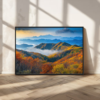 86772247-MGV-CV-36X24-Autumn Mountains Wall Art Canvas Print, Framed Fall Foliage Art Picture Print, Vibrant Hills Perfect Vibrant Nature Decor Artwork