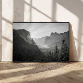 39278955-MGV-FC-36X24_Black-Yosemite Valley Wall Art Canvas Print, Framed El Capitan Art Picture Print, Misty Mountain Perfect Modern Rustic Decor Artwork