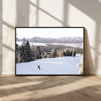 79857868-MGV-CV-36X24-Snowy Mountain Wall Art Canvas Print, Framed Ski Slope Art Picture Print, Winter Forest Perfect Modern Rustic Decor Artwork