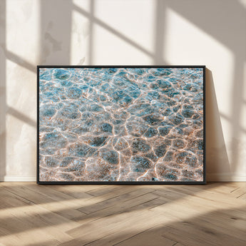 26580287-MGV-FC-36X24_Black-Clear Water Wall Art Canvas Print, Framed Sunlit Ripples Art Picture Print, Ocean Texture Perfect Modern Coastal Decor Artwork