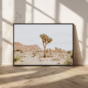 67109959-MGV-CV-36X24-Joshua Tree Wall Art Canvas Print, Framed Neutral Desert Art Picture Print, Earthy Landscape Perfect Neutral Boho Decor Artwork