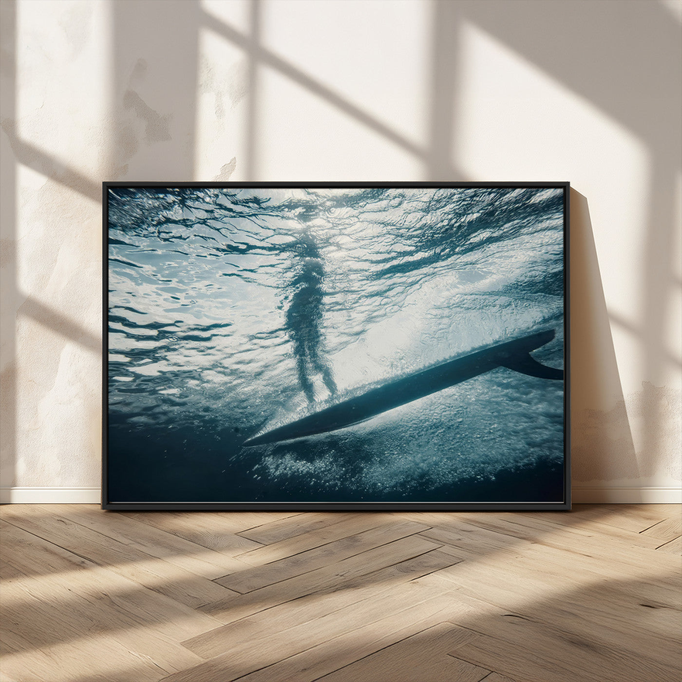 71192524-MGV-CV-36X24-Submerged Surf Wall Art Canvas Print, Framed Underwater Perspective Art Picture Print, Ocean Surf Perfect Coastal Adventure Decor