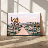 12540952-MGV-CV-36X24-Joshua Tree Park Wall Art Canvas Print, Framed Desert Road Art Picture Print, Sunset Drive Perfect Southwestern Boho Decor Artwork