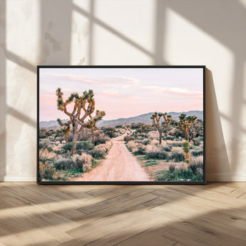 12540952-MGV-CV-36X24-Joshua Tree Park Wall Art Canvas Print, Framed Desert Road Art Picture Print, Sunset Drive Perfect Southwestern Boho Decor Artwork