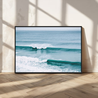 73692470-MGV-CV-36X24-Ocean Swell Wall Art Canvas Print, Framed Surf Waves Art Picture Print, Blue Water Perfect Coastal Dynamic Decor Artwork